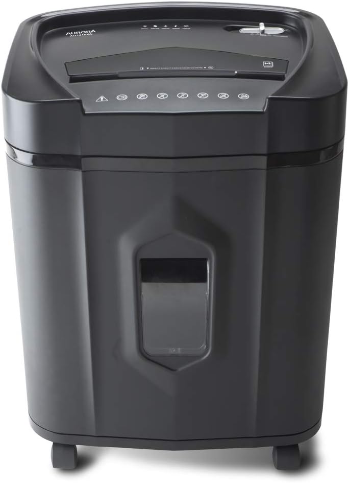 Aurora AU1415XA 14-Sheet Crosscut Paper/CD and Credit Card Shredder/ 5-Gallon pullout Basket/ 10 Minutes Continuous Run Time : Electronics
