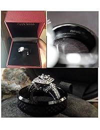 King Will CABALLEROS anillo de 8mm de carburo y tungsteno, fibra de carbón negro, bordes con acabado pulido, ajuste cómodo