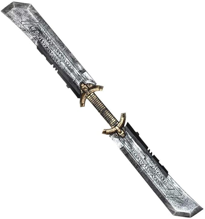 Double Edged Sword AE Cosplay Weapon Double Sword Silver Movie Replica