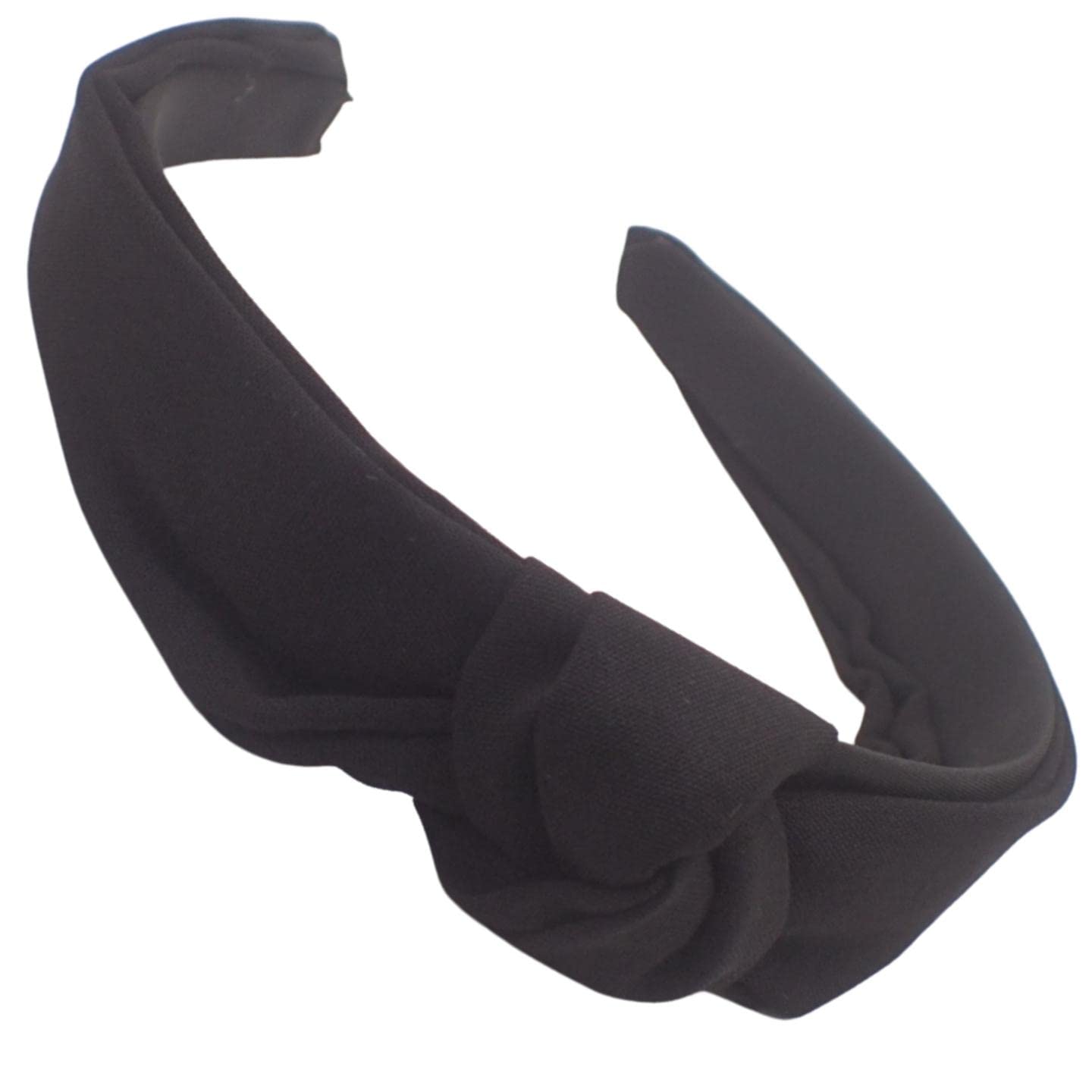 Topkids Accessories Pretty Knotted Singular Headband, Alice Band for Women & Kids, Pretty Party Gifts for Girls, Accessories for Girls, Cute Womens Hair Accessories (Plain Black Fabric)