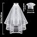 Bride To Be Sash & Bridal Veil with Comb & Ribbon Edge Center Cascade for Bachelorette Party Decoration Supplies, Wedding White