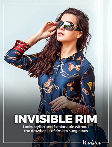 Verdster Cosmo Sunglasses for Ladies - Women's Large Shield Designer Shades - Thumbnail 5
