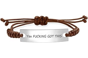 WSRYE Inspirational Bracelets Cuff Bangle Motivational Quotes Words Engraved, Friend Encouragement Jewery Gift for Men Women Teen Girls Students…