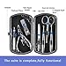 ETTG All in 1 Stainless Steel Personal Manicure Pedicure Ear Pick Nail-clippers Set Travel Grooming Kit Travel & Grooming Set Personal Care Tools with Leather Case (7 pcs-mini pack)