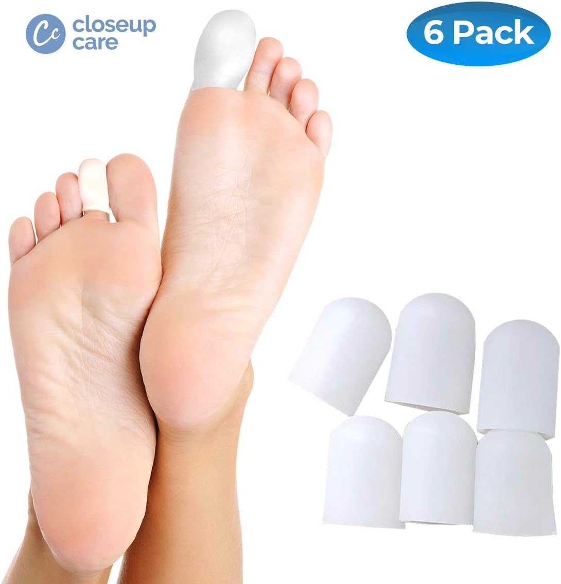 Closeup Care's Premium 6 Pack Toe Caps, Closed Toe Sleeves Protectors, Prevents Corn, Callus, Blister Development Between Toes, Soften and Soothes The Skin (6 pcs): Health & Personal Care