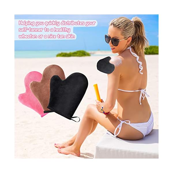 3-Pieces-Self-Tanning-Mitt-Self-Double-Sided-Self-Tanning-Gloves-Sunless-Tanning-Mittens-Mini-Finger-Face-Gloves-for-Self-Tanner-Sunless-Tanning-Mitt-Pink-Brown-Black 3 Pieces Self Tanning Mitt Self Double Sided Self Tanning Gloves Sunless Tanning Mittens Mini Finger Face Gloves for…