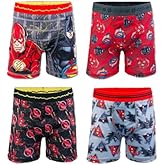 Handcraft Boys' Justice League Boxer Briefs Flash Batman Superman 4-Pack Polyster/Spandex Blend Sizes 6,8,10