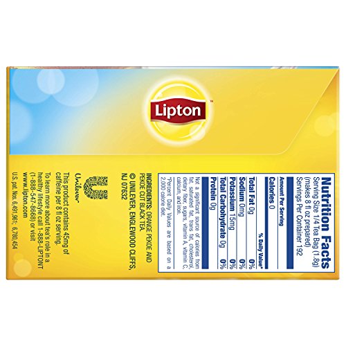 Lipton Family Sized Black Iced Tea Bags Unsweetened 48 Ct