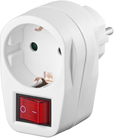 Enchufe Interruptor Para Enchufes Schuko Con Seguro Para Ninos Color Blanco Amazon Es Informatica