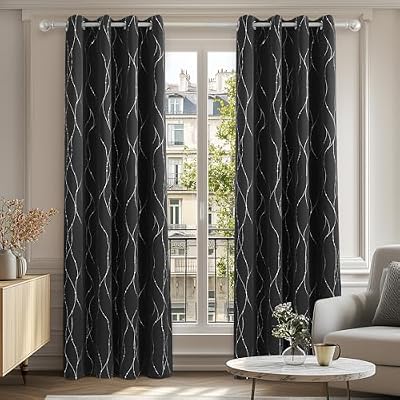 Cortina isolante opaca da sala termal com ilhós 2 peças 140 x 245 cm preto