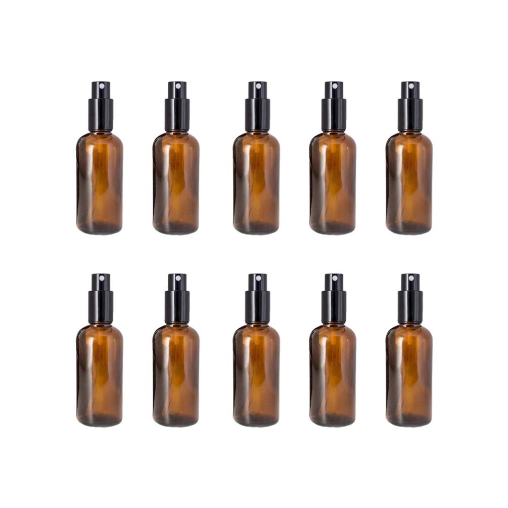 Beaupretty 5Pcs Empty Spray Bottles Refillable Glass Bottles Brown Liquid Sprayer Travel Bottle Cosmetics Container (100ml)