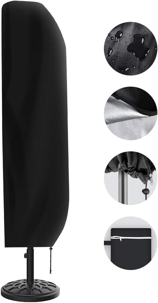 Amazon Com Vakeen Patio Umbrella Cover Umbrella Covers For Outdoor Offset Umbrellas Durable Waterproof Cantilever Parasol Covers With Zipper Suitable For 7ft To 11ft Canopy Garden Outdoor