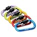 DYZD Carabiner Gear Aluminum Alloy D Shape Buckles D Ring Keychains Screw Locking Spring Clip Hook Keyring Clip Hook(Style 1, 5 PCS)