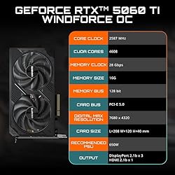 GIGABYTE GeForce RTX 5060 Ti WINDFORCE OC 16G