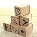 Youkwer 12 Pcs Mini Cute Wooden Rubber Stamps DIY Diary Stamps Set with Wooden Box