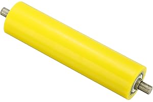 PATIKIL Polyurethane Coated Conveyor Roller 2" Diameter 8" Length, Stainless Steel Transmission Replacement Part Galvanized End, Yellow