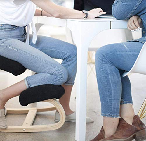 Sleekform Kneeling Chair | Rocking Ergonomic Wooden Knee Stool for Office & Home | Posture Correcting for Bad Backs, Neck Pain Relieving, Spine Tension Relief | Orthopedic Balancing Seat & Thick Knees - Thumbnail 7