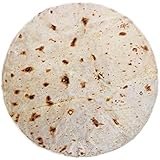 mermaker Novelty Burritos Throw Blanket, Realistic Burritos Round Blanket, Soft Fleece Tortilla Blanket for Kids or Adults (71