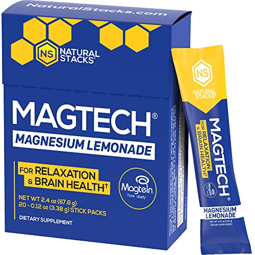 Natural Stacks MagTech Magnesium Supplement Lemonade Drink Powder