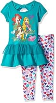 Disney Toddler Girls' Princess Short Sleeve Legging Sets, Blue, 3t