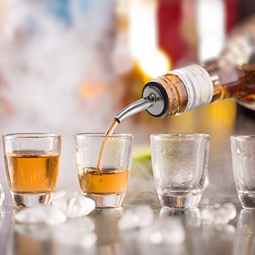 Emousport 3 Pieces New 304#Stainless Steel Liquor Spirit Pourer Free Flow Wine Bottle Pour Spout Stopper barware wine pourer (silver) - Thumbnail 5
