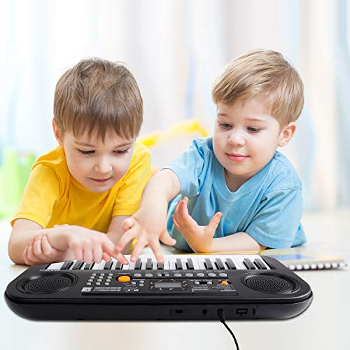 M SANMERSEN Kids Piano Keyboard, LCD Display / Double Speakers 37 Keys Musical Keyboard Piano with Piano Score Electric Keyboard Educational Piano Toys for Boys Girls