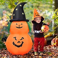 Tangkula 5 Ft Halloween Inflatable Pumpkin with