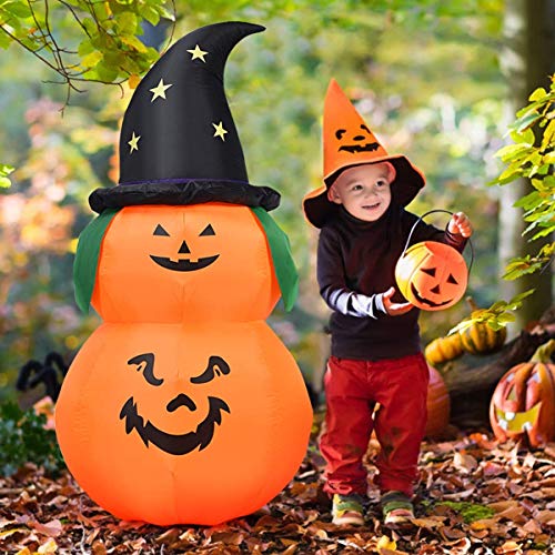 Tangkula 5 Ft Halloween Inflatable Pumpkin with