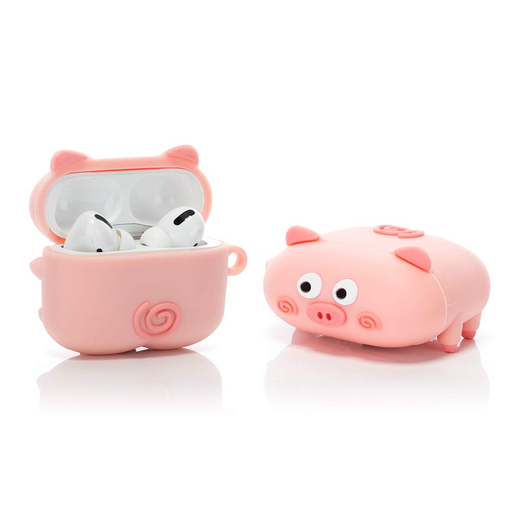 YIGEYI Silicone Case Compatible with Airpods Pro Funny Cute 3D Cartoon Cover [Cute Animal Pet PAPA Series] (Pig Pink)