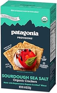 Patagonia Provisions Organic Sourdough Sea Salt Crackers – 3g Plant Protein Per Serving – Made with Wheat Flour & Sea Salt – 