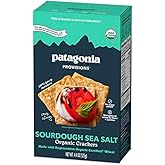 Patagonia Provisions Organic Sourdough Sea Salt Crackers &ndash; 3g Plant Protein Per Serving &ndash; Made with Wheat Flour &amp; Sea Salt &ndash; Non-GMO, No Added Sugar - Crispy &amp; Crunchy