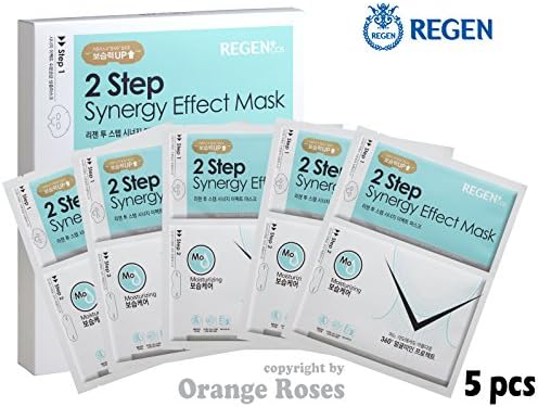 REGEN 2 Step Synergy Effect Mask - MOISTURIZING CARE 37g x 5 Pcs, Korean Facial Mask Sheet, Authentic Cosmetic from Famouse Regen Plastic Surgery Center in South Korea