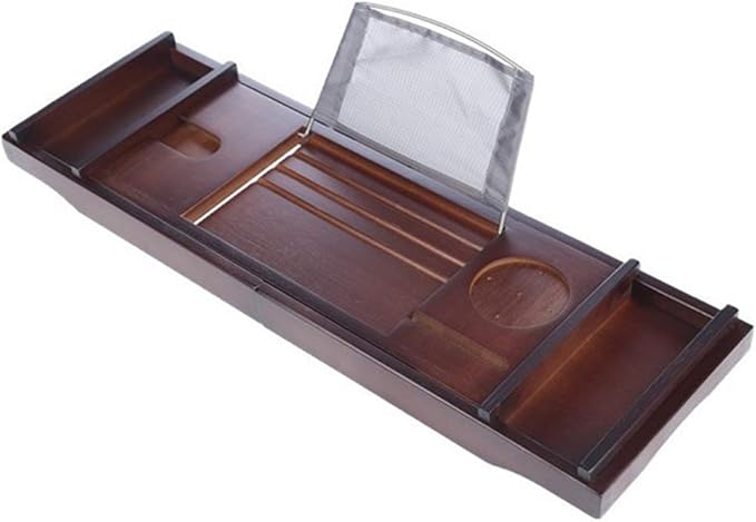 Axdwfd Escalable Bandeja De La Tina De Baño, Natural Bambú