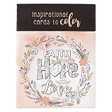 Office Product Coloring Cards Faith Hope Love (Box Of 44) Book