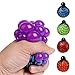 Nextnol 4Pcs Mesh Squishy Ball Rubber Stress Relief Squeezing Soft Rubber Vent Grape Ball Hand Wrist Toy Vent Toy(Red, Orange, Blue Green)
