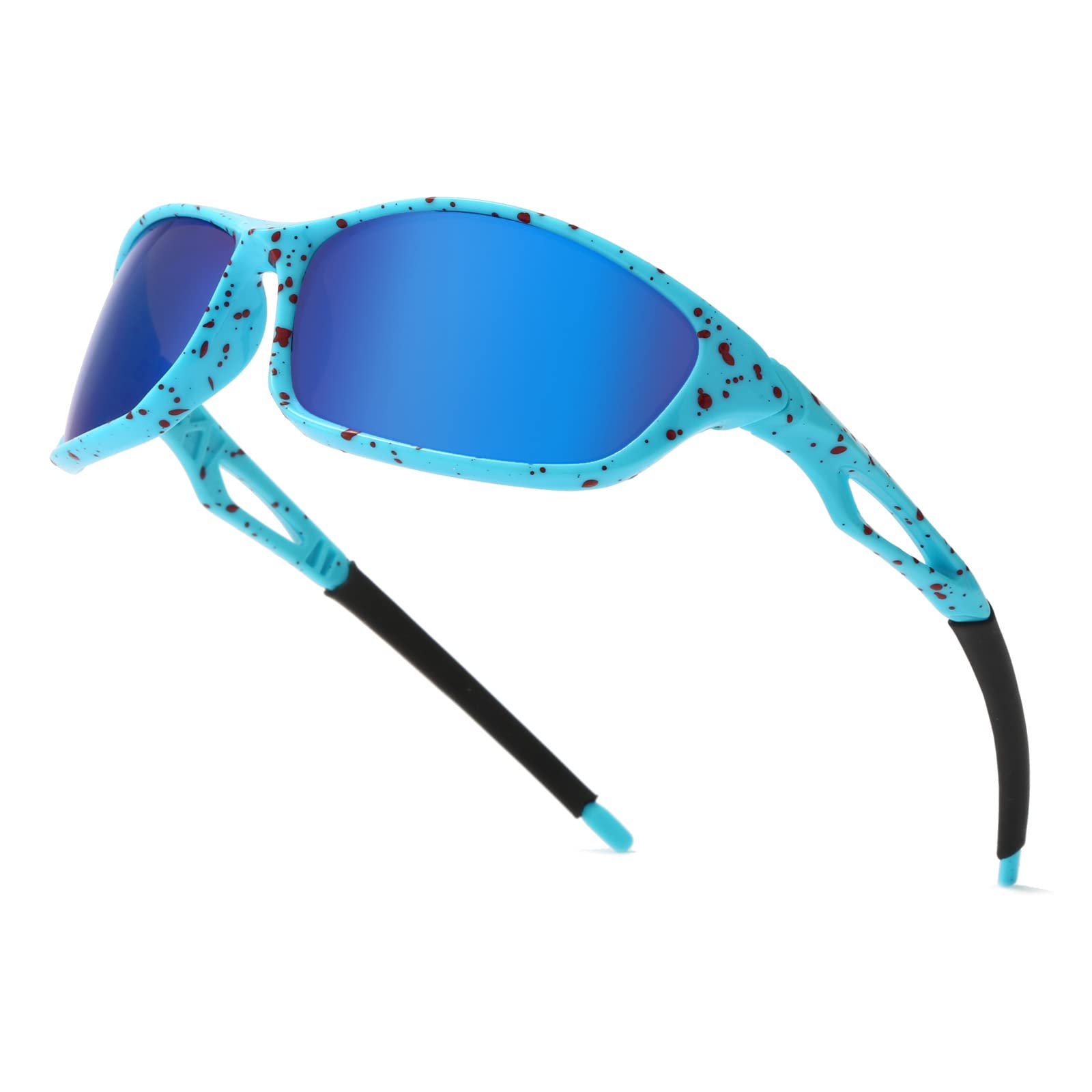 Long Keeper Polarised Sports Sunglasses for Men Women Wrap Around Running Sunglasses with Case Anti-UV400 Mirrored Sun Glasses for Driving Fishing Cycling