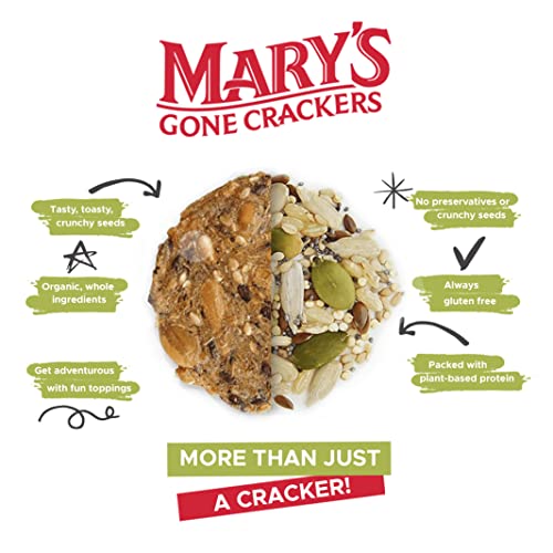 Mary's Gone Crackers Super Seed Crackers, Everything, 5.5 Ounce (Pack of 6), Organic Plant Based
