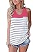 tank tops for women loose fit cotton shirts summer casual racerback sleeveless workout tees tshirts (M, Rose Red)