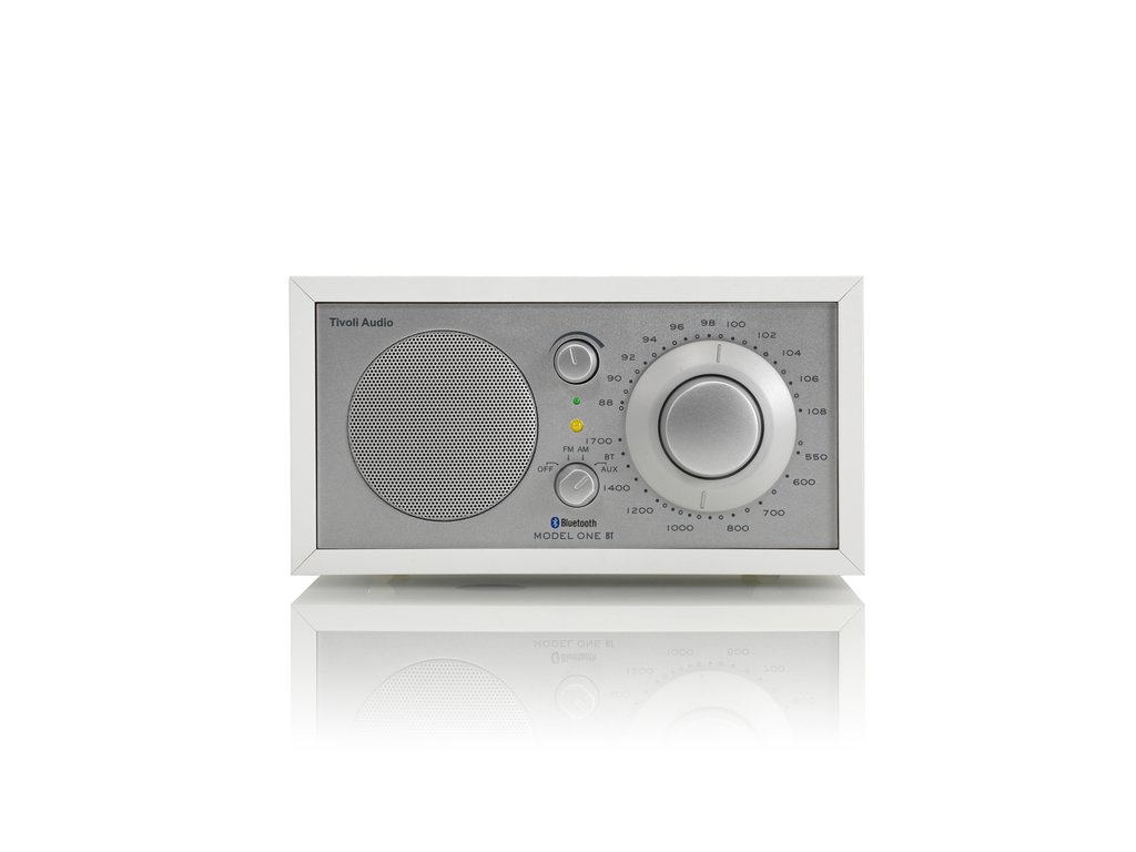 Tivoli Audio Model One BT - Bluetooth enabled AM/FM Table Radio - White/Silver