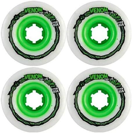 Venom Tweaker Thug Life 64mm 80a White/Green Wheels (Set Of 4)