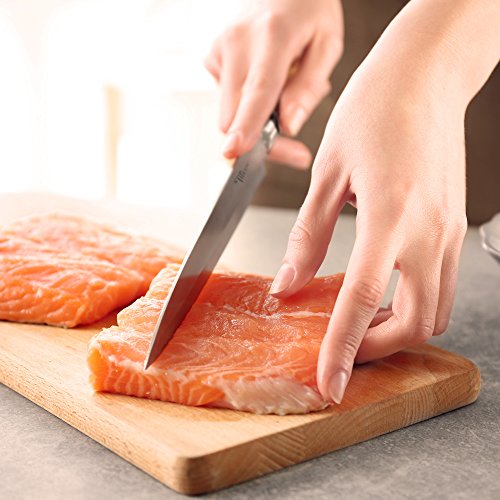 image for Tilevo Chef Knife - 8 Inch Carbon Steel Knife Sharp Blade & Balanced C