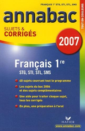 Download Français 1e STG, STI, STL, SMS : Sujets et corrigés PDF