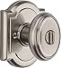 Baldwin Carnaby, Interior Privacy Door Knob Handle for Bedroom/Bathroom, Keyless Door Lock With Microban Protection, in Satin Nickel