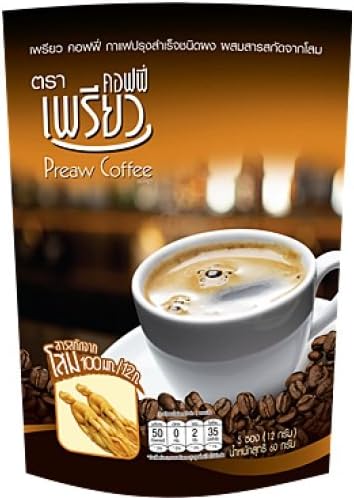 Preaw Ginseng Coffee 10 Sachets Net Wt. 120g.