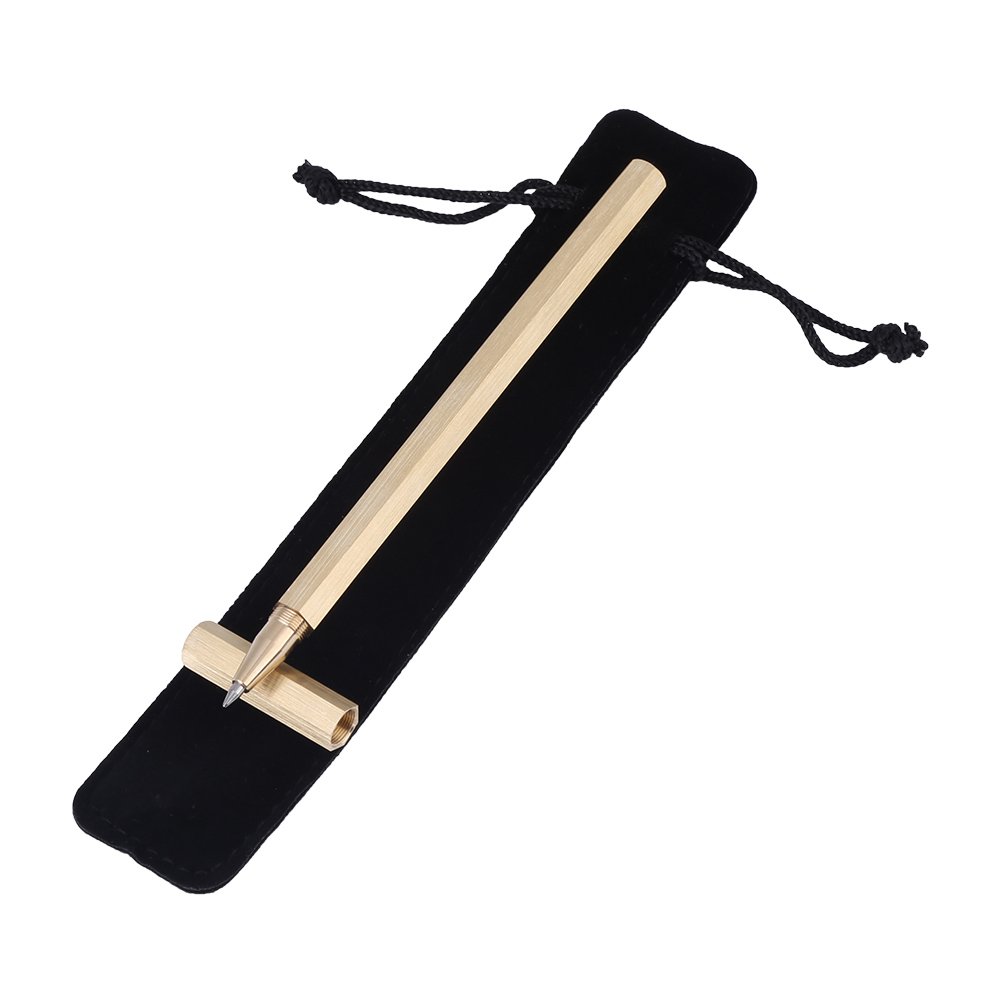 ciciglow Brass Ballpoint Signature Pen, Metal Ballpoint Pen, Solid and Durable, Comfortable to Touch, Anti-skid Ballpoint with Pen Bag, Suitable for Student, Businessman