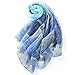 STORY OF SHANGHAI Women's Mulberry Flower Print Soft Large Silk Scarf Wraps 68*43 Inches ZY08