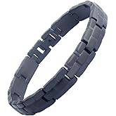 KYOSI Mens Link Bracelet Stainless Steel Black Bracelets for Men Jewelry 8.26 inches