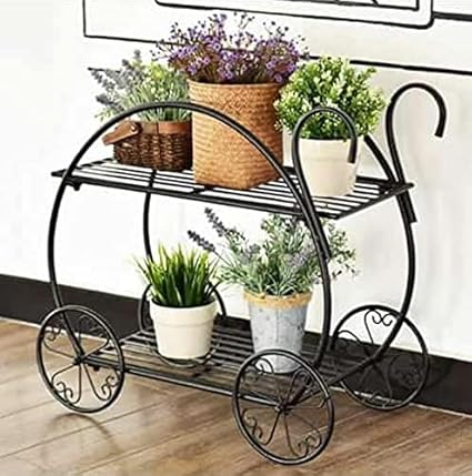Plant World Decor Tier Cart Planter Stand, Outdoor Flower Rack Flower Pot Display Rack
