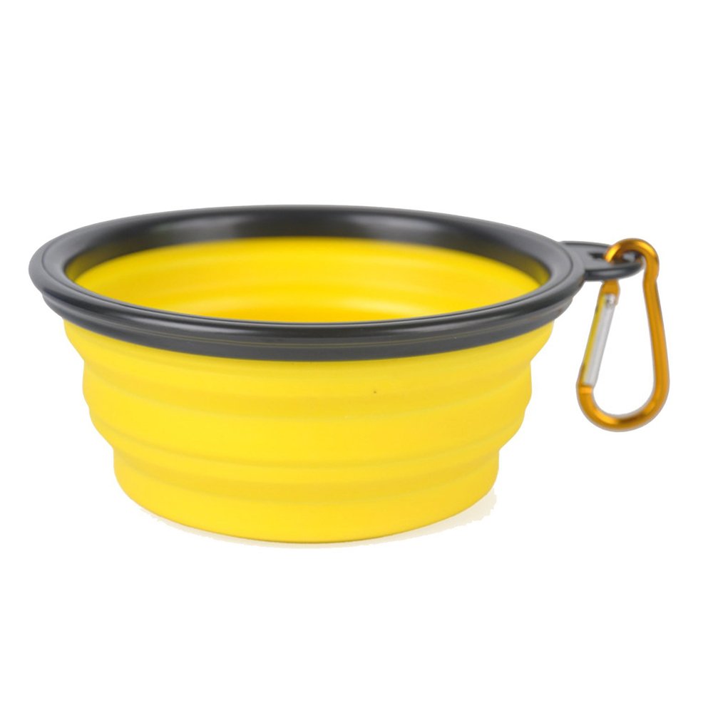 OCEANTREE Collapsible Pet Feed & Water Bowl,Food Silicone Pet Bowl,Portable Folding Feeder Travel Bowl with Clip for Medium & Small Dog Cat (2 Pack)