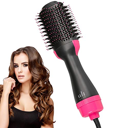 Hair Dryer Brush, Hot Air Brush, Hair Volumizer Curler Straightener Styler, Salon Negative Ion Ceramic Electric Blow Comb (1Head)